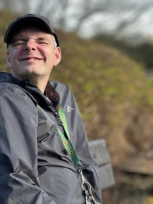 A man enjoying a walk outdoors