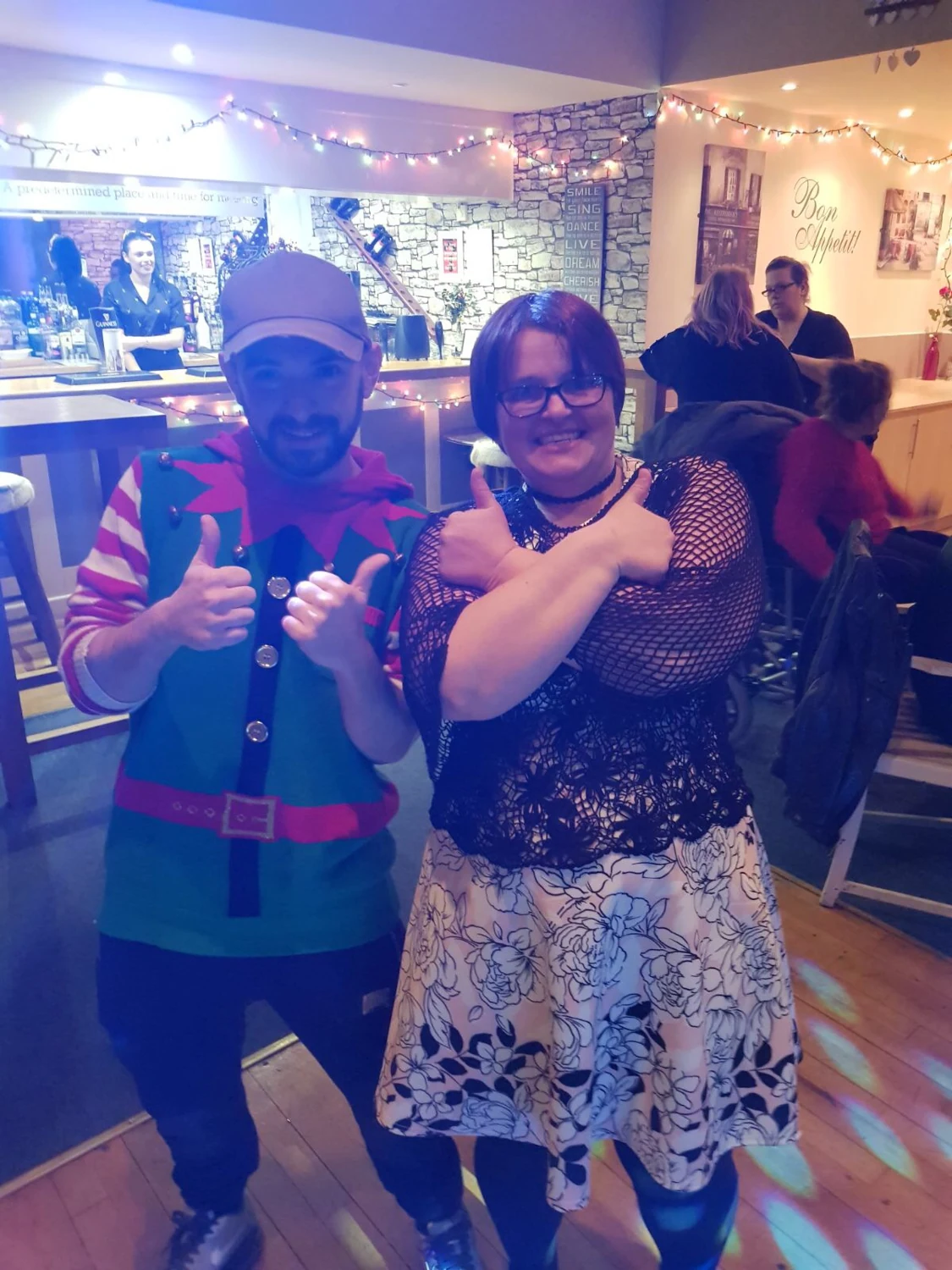 Two people enjoying a night out